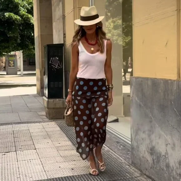 NWT Zara Polka Dot Asymmetric Skirt